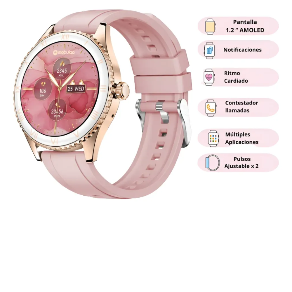Reloj Inteligente Smartwatch Para Mujer Ip68 Premium Luna