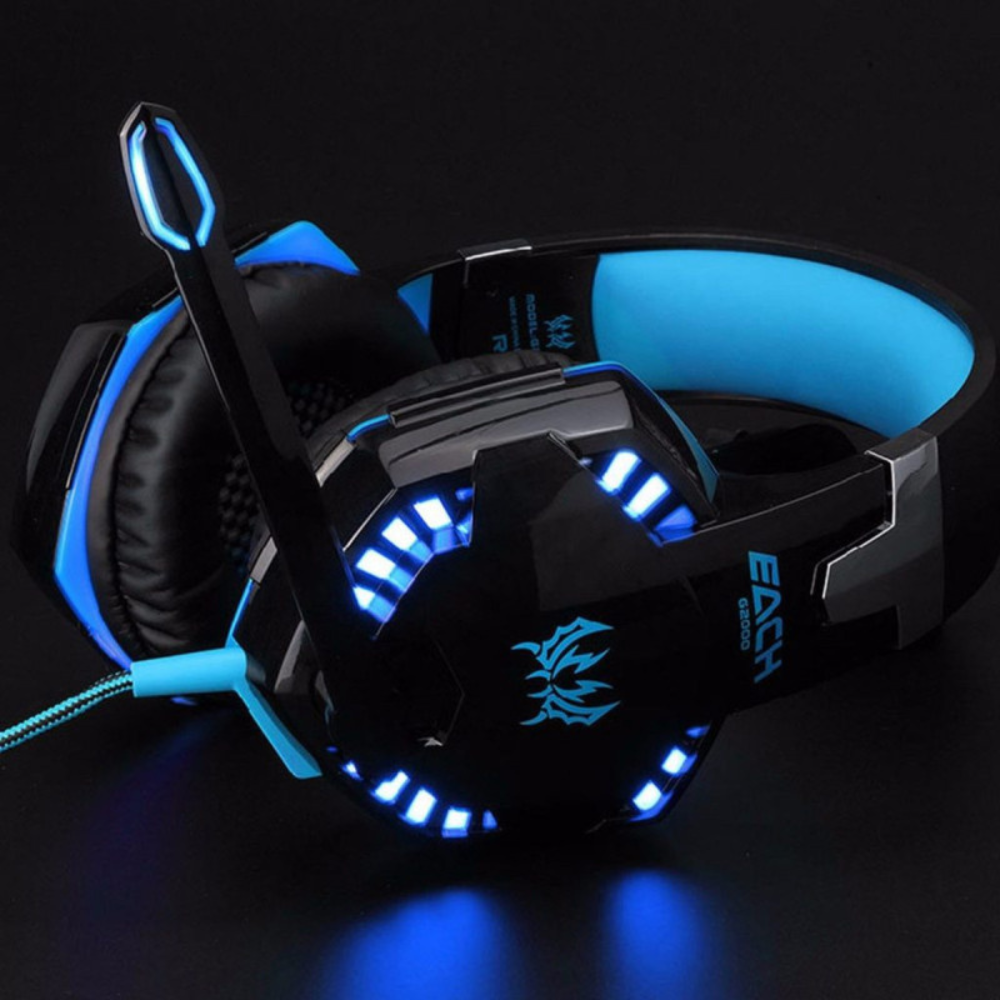 Audífonos Gamer Luz Usb Con Micrófono Adaptador Jack 3.5 G2000