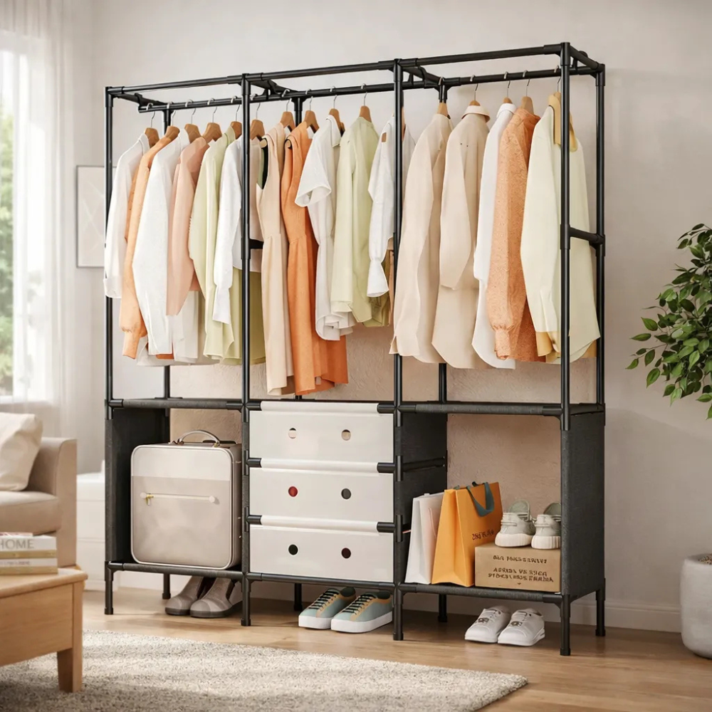 Closet Organizador 3 Espacios Zapatero Estante Tecnohogarjs