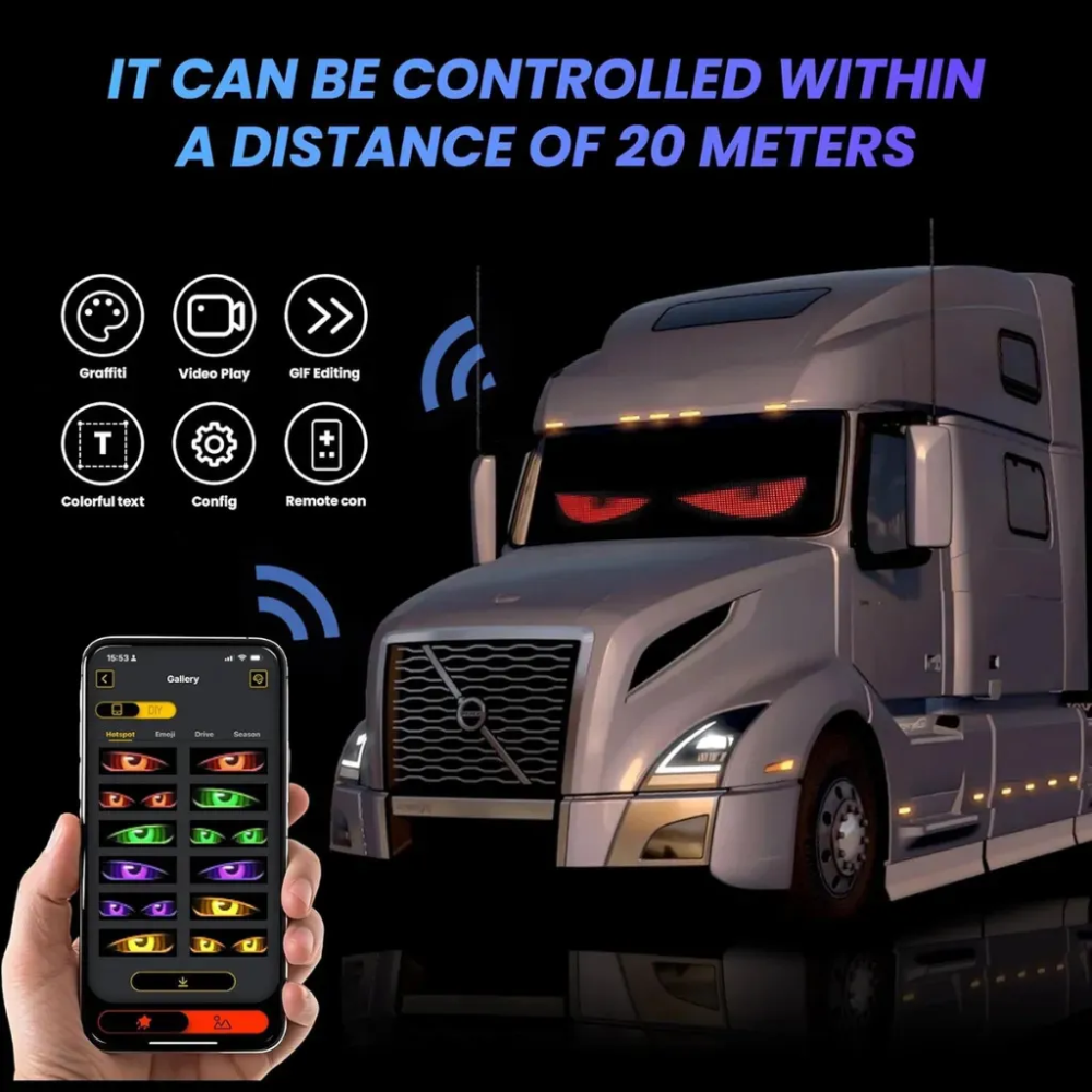 Letrero Pantalla Led Ojos Camion Bus Programable 176x19 Cm