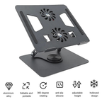 Soporte Ajustable Laptop Portátil 2 Ventiladores Base Pc Negro