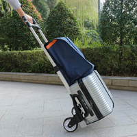 Carretilla aluminio Plegable 3 Ruedas 80 kg Portátil Gomas de Sujeción ligera y resistente