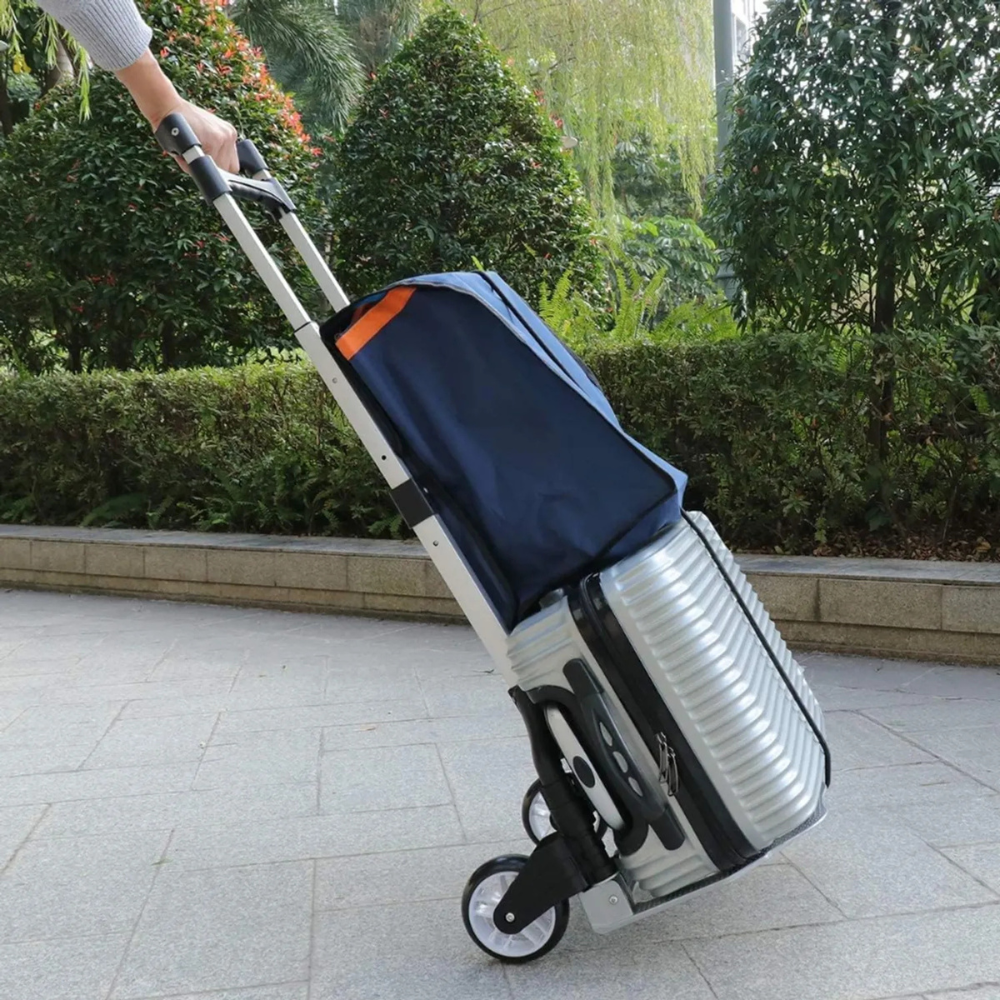 Carretilla aluminio Plegable 3 Ruedas 80 kg Portátil Gomas de Sujeción ligera y resistente