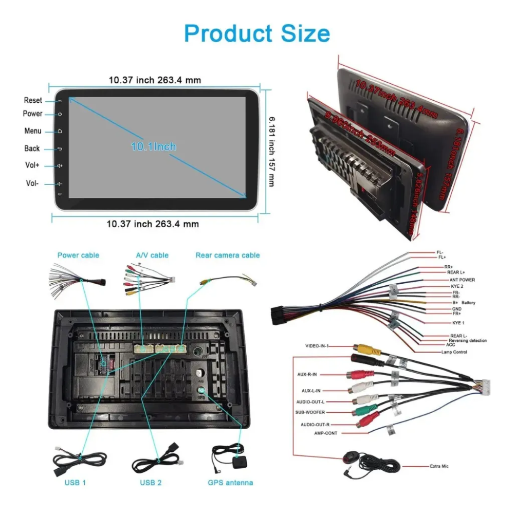 Radio Pantalla Tactil Android Auto Carplay 10 Gps Camara