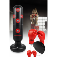 Saco Boxeo Inflable Con Guantes Niños Adultos 160cm PVC