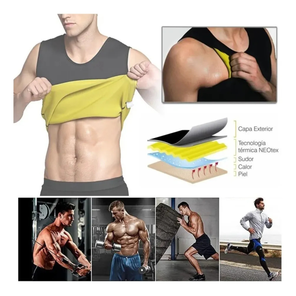 Faja Termica Reductora Chaleco Sauna Hombre Gimnasio