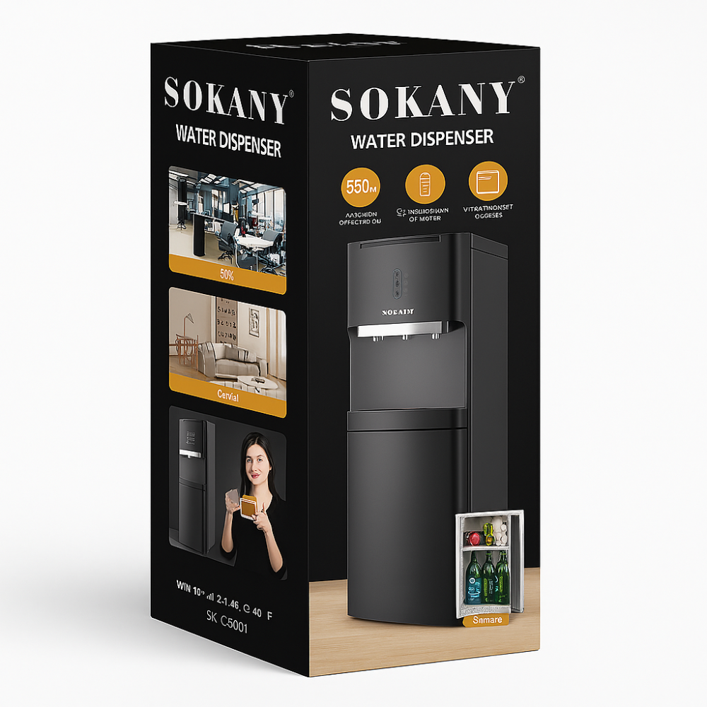 Dispensador Sokany 3 Temperaturas + Nevera 🔥❄️ ¡Agua al Instante y Espacio Extra!