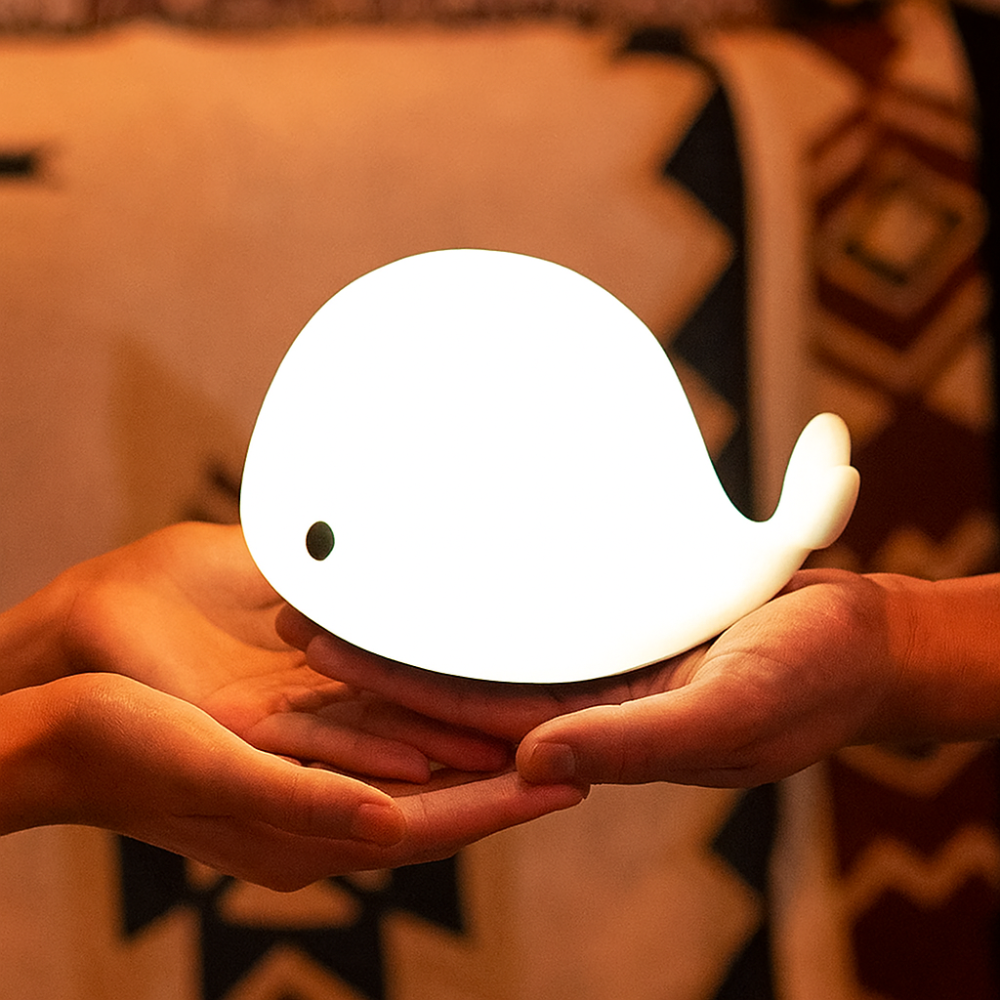 Lámpara Led Infantil Ballena Multicolor Luz Nocturna Usb