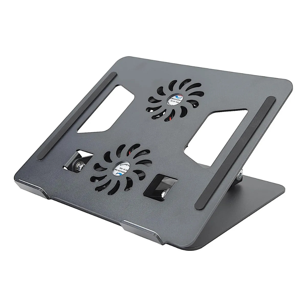 Soporte Ajustable Laptop Portátil 2 Ventiladores Base Pc Negro