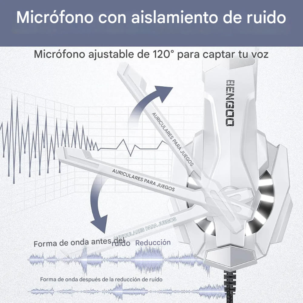 Audífonos Gamer Diadema Auricular Compatible Pc Ps5 Ps4 Xbox