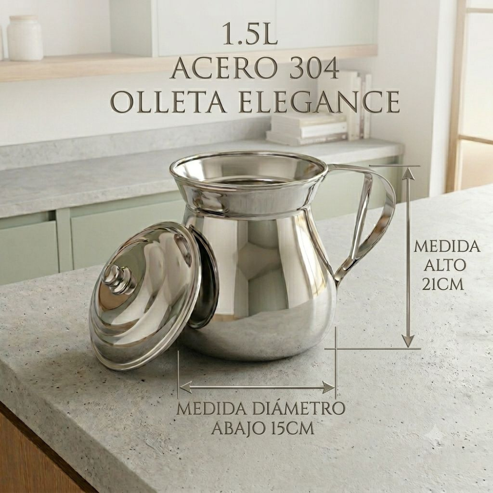 Olleta Jarra Chocolatera Acero Quirúrgico T304 Elegance 1.5