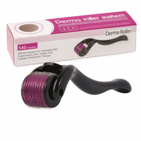 Derma Roller Facial 0.5mm 540 Agujas Acero Antiedad Cicatrices Piel Microneedling Reafirmante Poros Manchas Serums