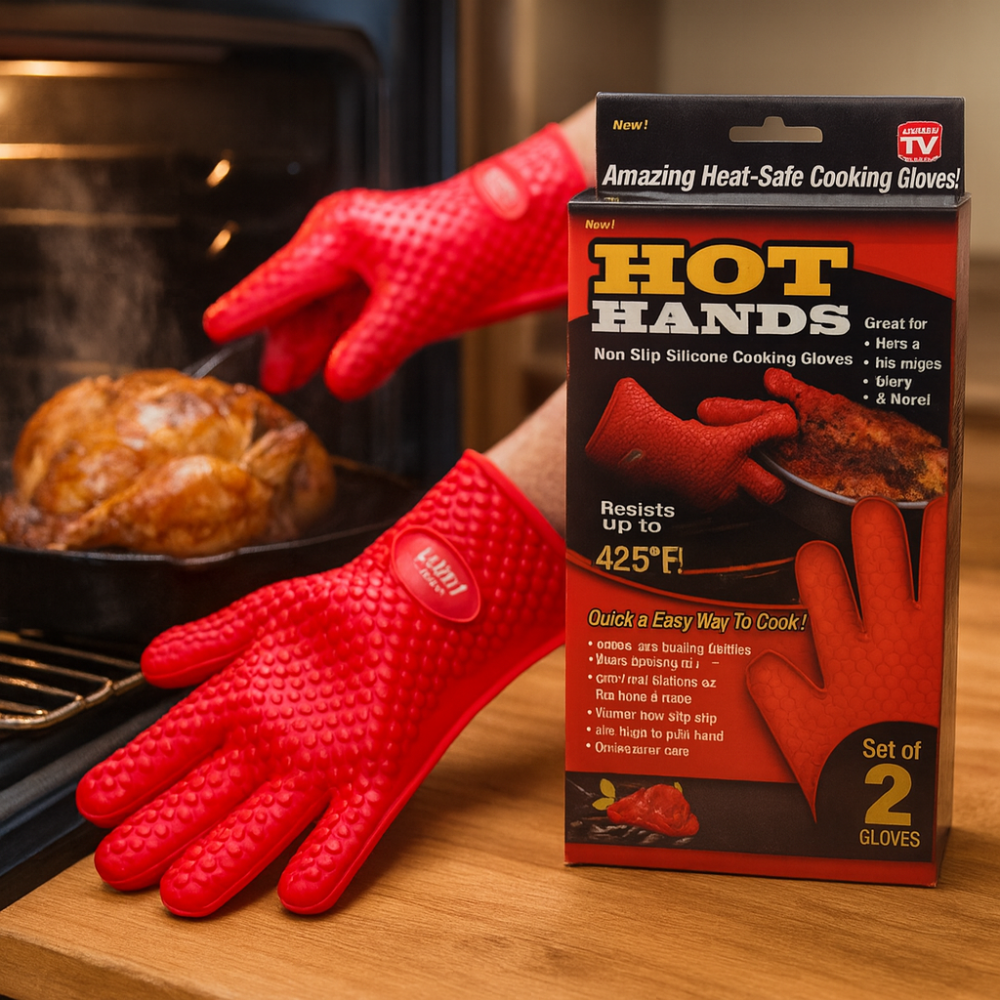 Guantes De Cocina Asados Protectora De Calor Hot Hands Parrilla BBQ Horno Vapores Ollas Sartenes Antideslizantes