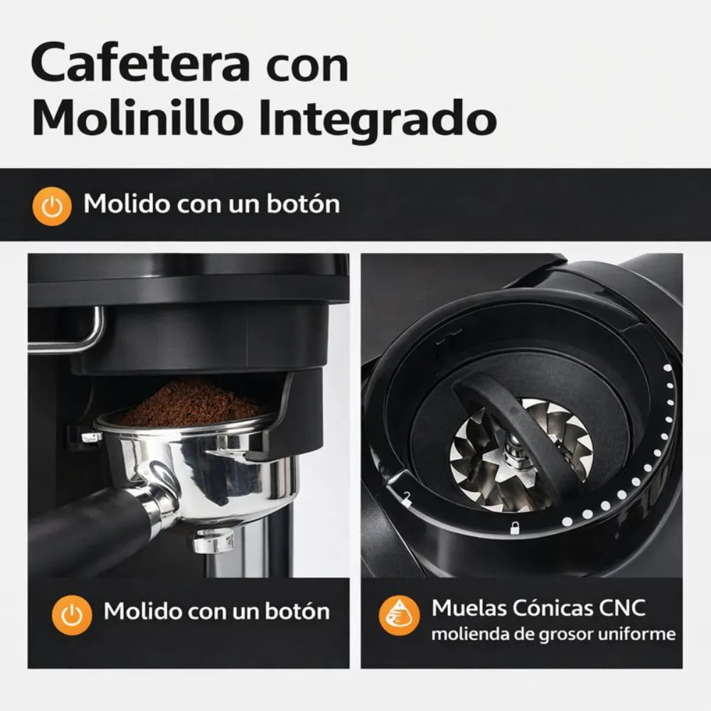 Cafetera Capuchino Expresso Cafe Latte Moca 20 Bar 1500w Negro 110