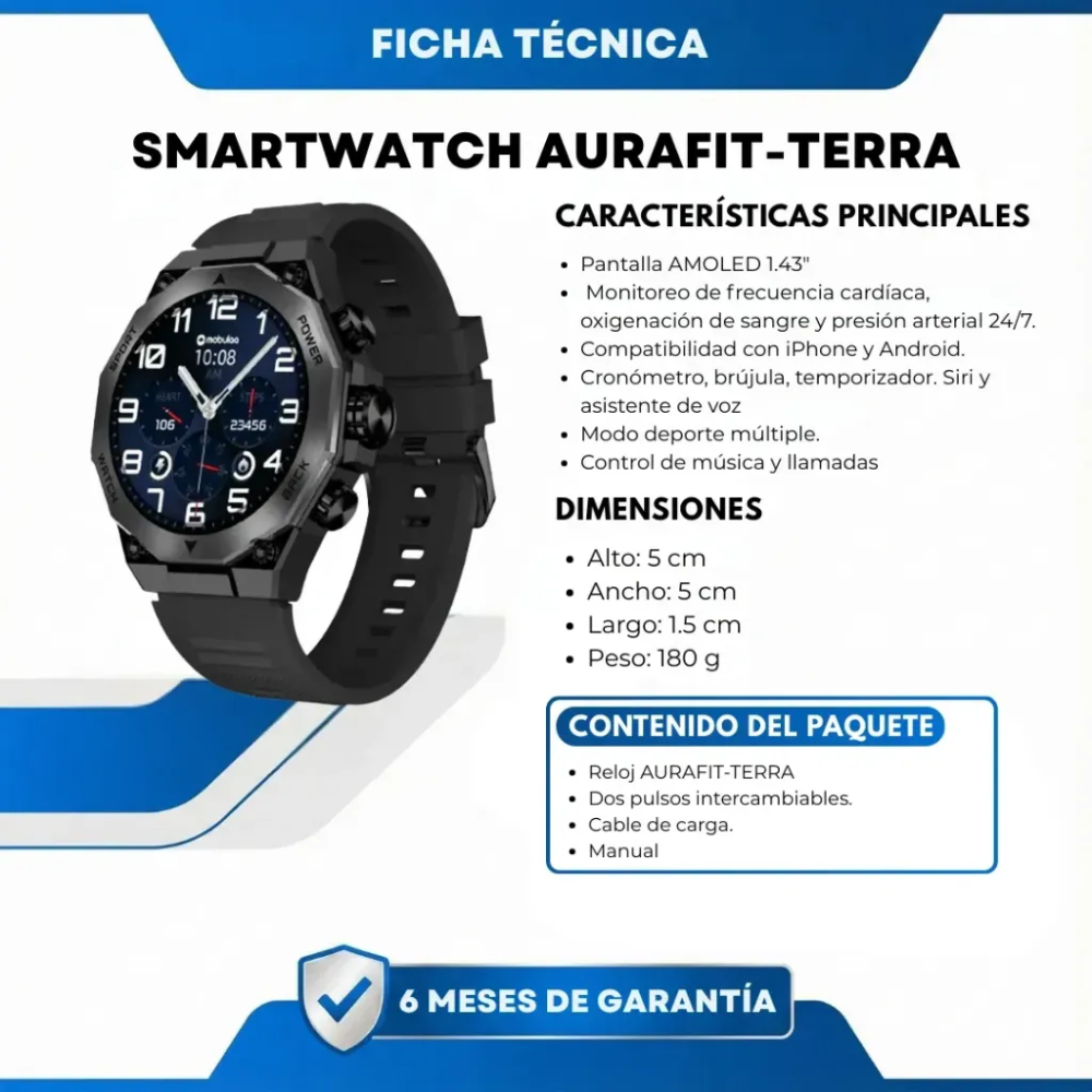 Smartwatch Reloj Inteligente Para Hombre Deportivo Premium