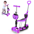 Patineta Para Niños Scooter Mariquita Luces Led Ajustable