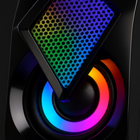 Parlantes PC Gaming RGB USB Estéreo Compactos Luz LED Potentes