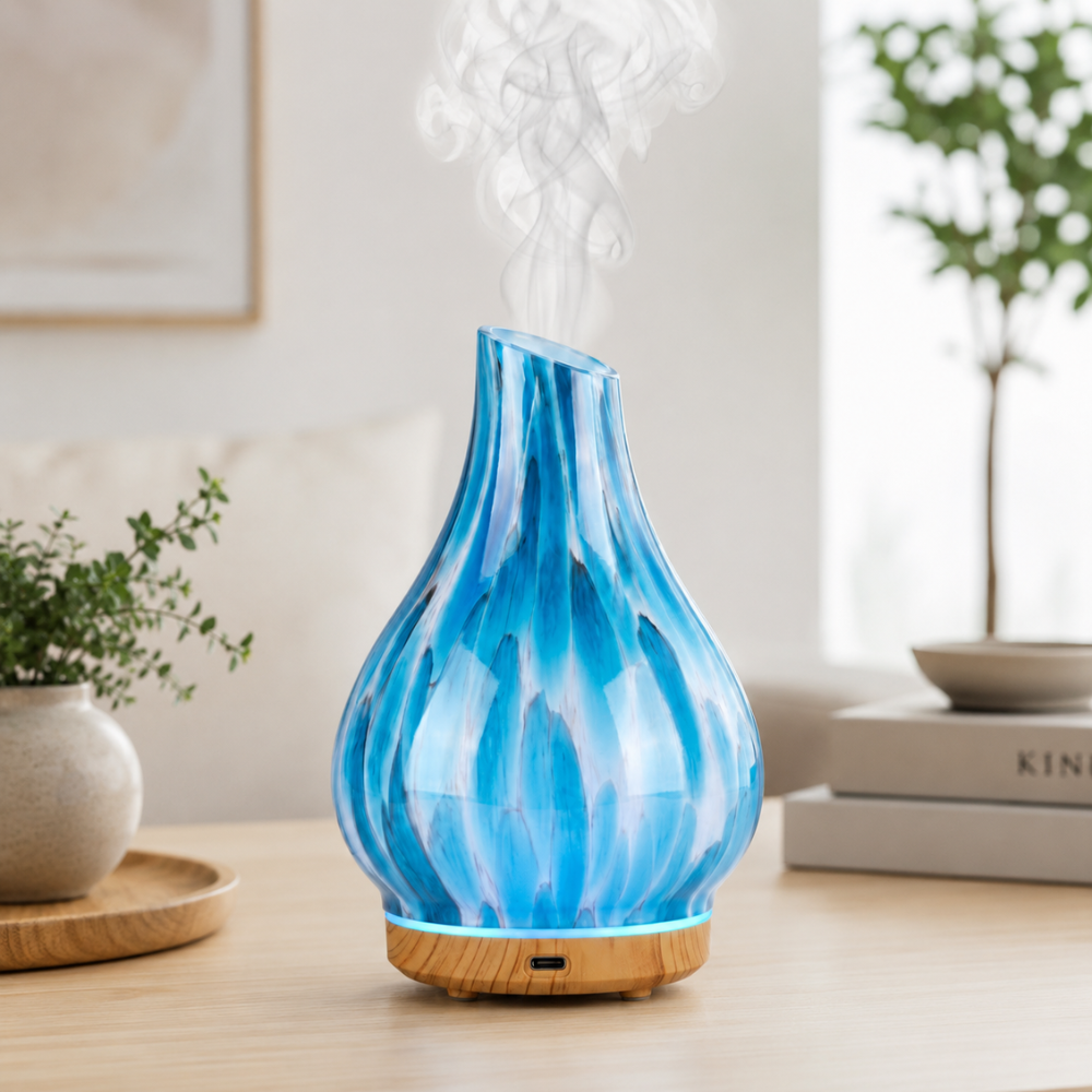 Humidificador Difusor Aromas Electrico Vidrio Jarron Premium
