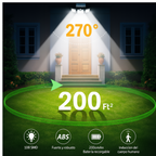 Lámpara Solar Exterior LED Sensor 3 Cabezales Ajustables