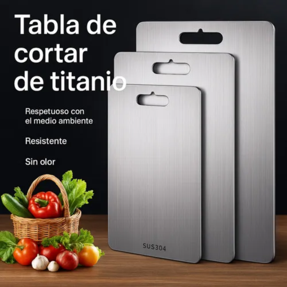 Set X3 Tabla De Picar Para Cocina En Acero Inoxidable 304