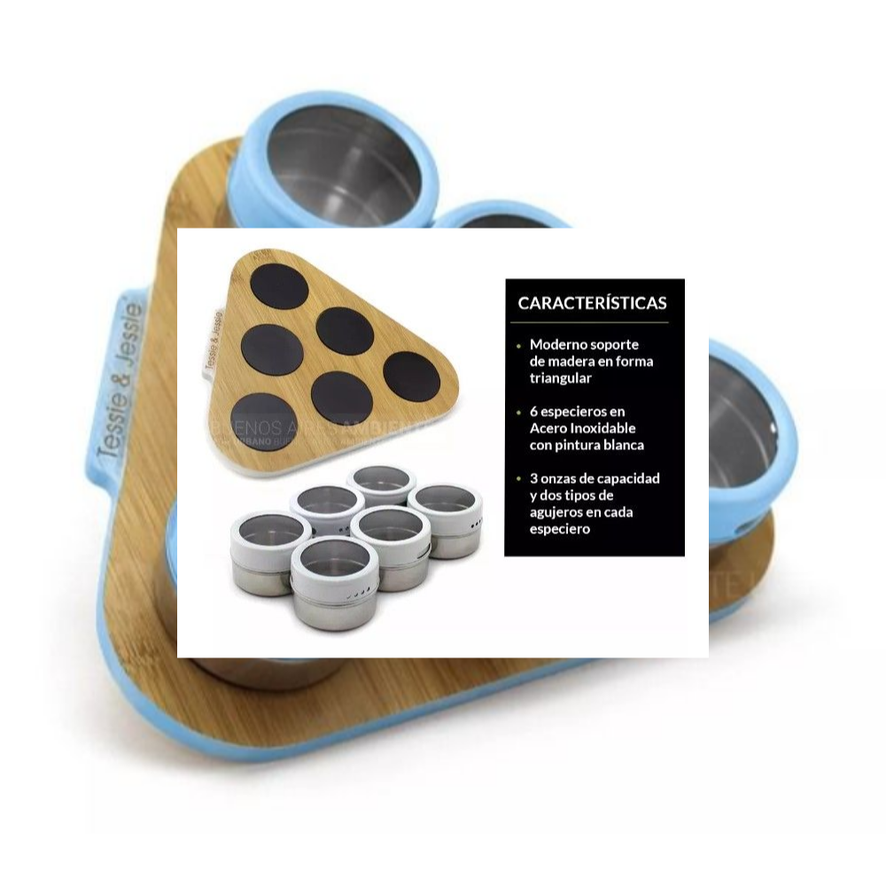 Especiero Condimentero Magnetico Organizador De Cocina De Lujo X6