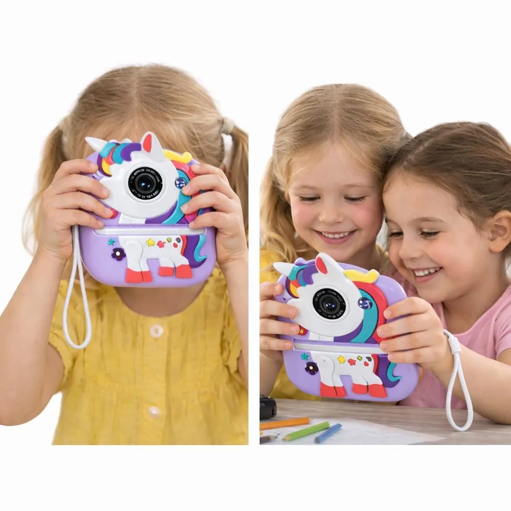 Cámara Infantil Instantánea Con Impresora Unicornio (Lila)