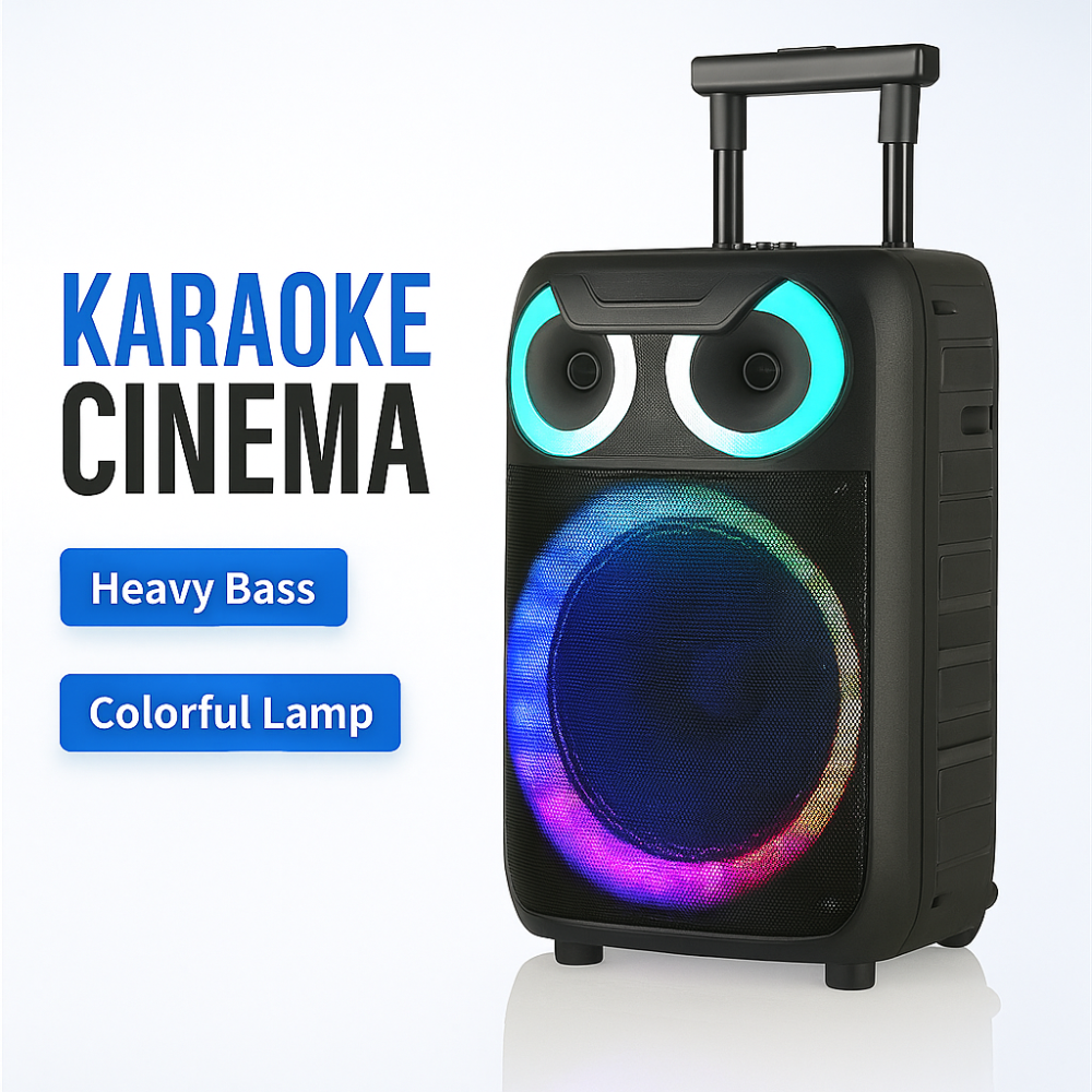 Cabina Karaoke Portátil Dwei 15" Bluetooth Luces LED Micrófonos