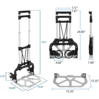 Thumbnail for Carretilla aluminio Plegable 3 Ruedas 80 kg Portátil Gomas de Sujeción ligera y resistente