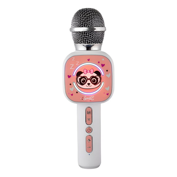 Micrófono Infantil Panda X7 Karaoke Inalámbrico Cambiador Voz Luces