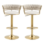 Set X2 Silla Bar Butaco Alta Giratoria Barra Cocina Luxury