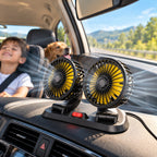 Ventilador Doble Cabezal Carro Oficina USB Graduable Aromaterapia