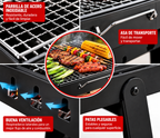Asador Mini Plegable Portátil Carbón Camping Picnic 43x29 Cm Negro