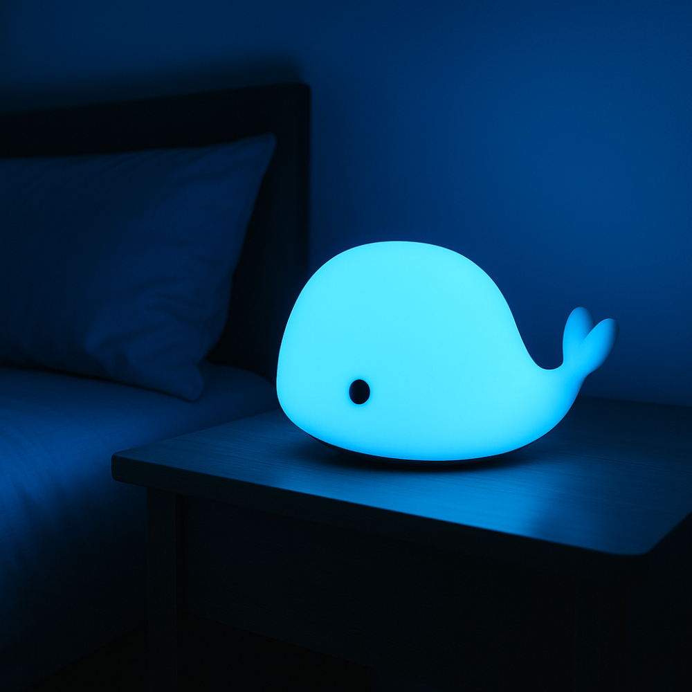 Lámpara Led Infantil Ballena Multicolor Luz Nocturna Usb