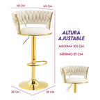 Set X2 Silla Bar Butaco Alta Giratoria Barra Cocina Luxury