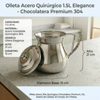 Olleta Jarra Chocolatera Acero Quirúrgico T304 Elegance 1.5