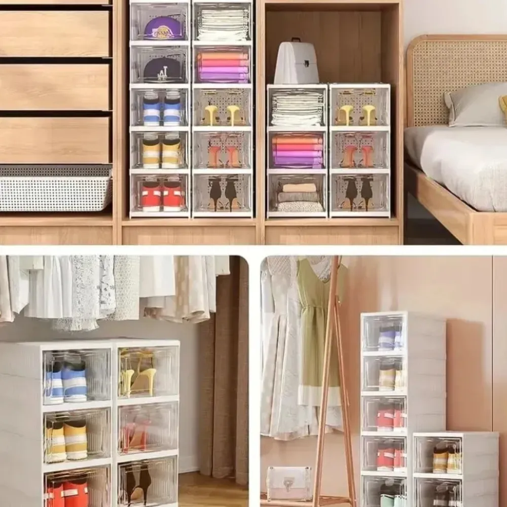 Zapatero Organizador Plegable Armario 6 Niveles Transparente