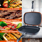 Sartén Doble 36 Cm Swiisshome Antiadherente Granito Cocina Saludable