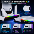 Base Refrigerante Ps5 Carga Rapida Indicador Led Premium