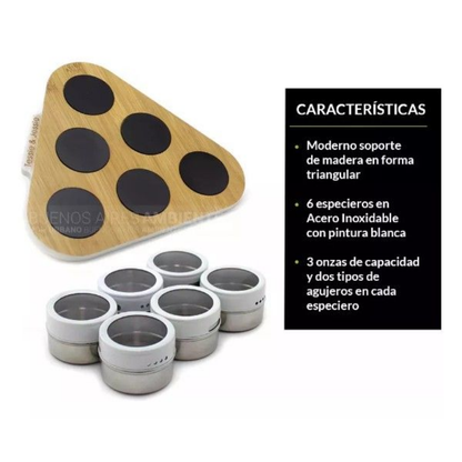Especiero Condimentero Magnetico Organizador De Cocina De Lujo X6