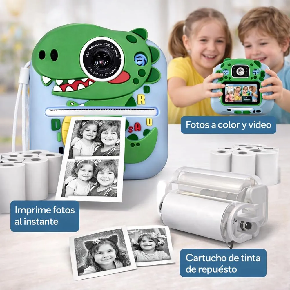 Cámara Infantil Instantánea Con Impresora Unicornio (Lila)