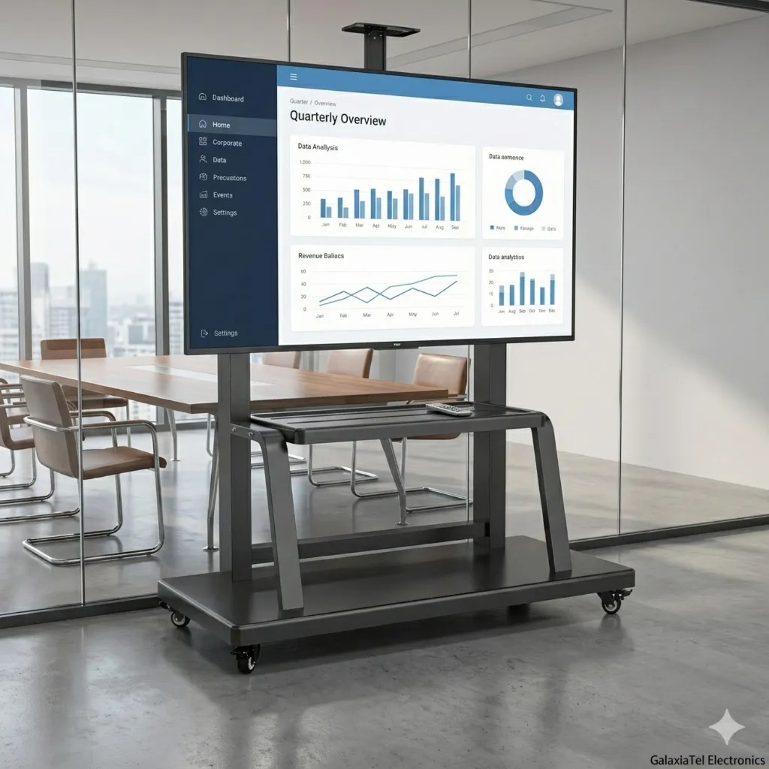 Soporte Pedestal Tv 98 A 150 Móvil Ruedas Resistente