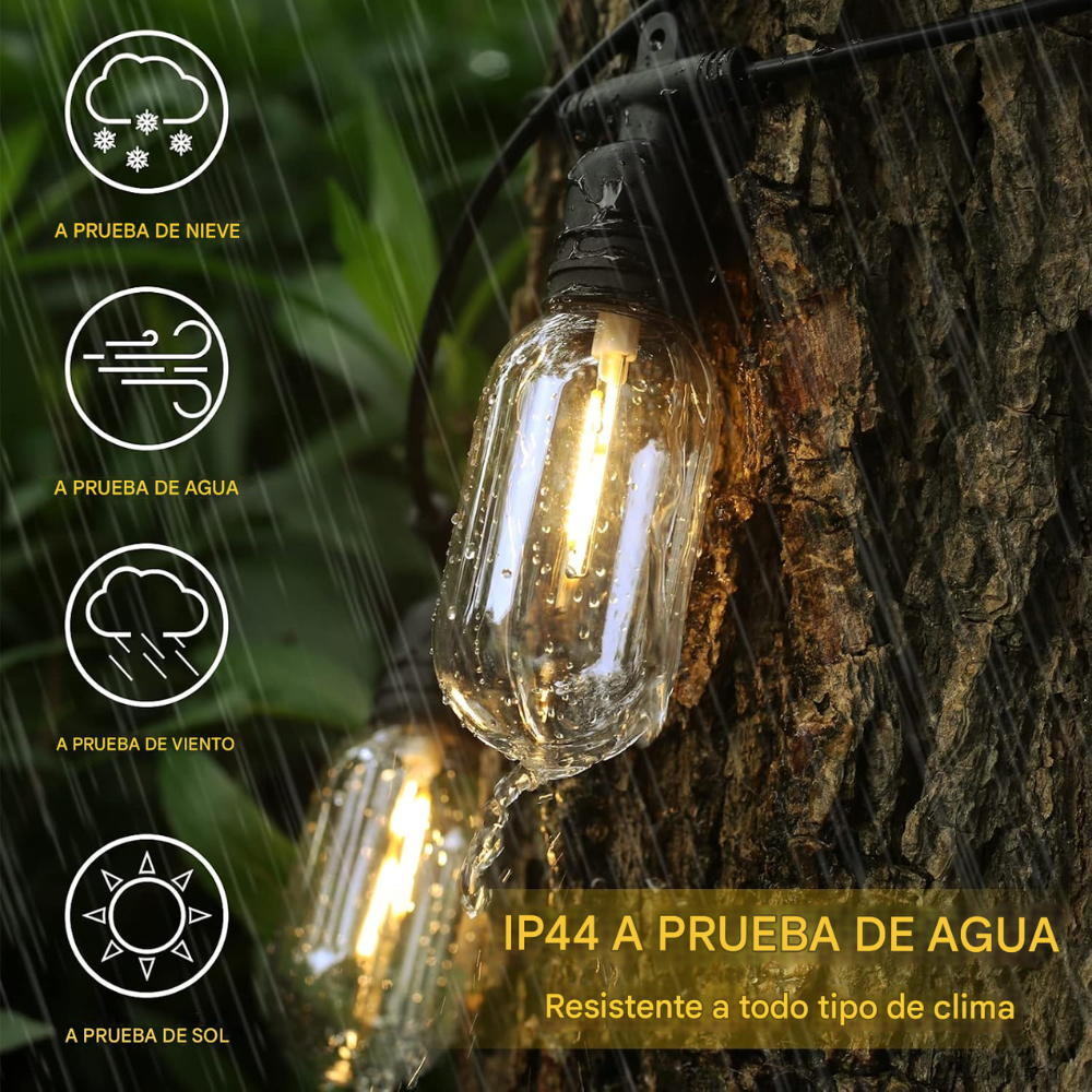 Bombillos Vintage Extension Exteriores Luces Led Solares 10