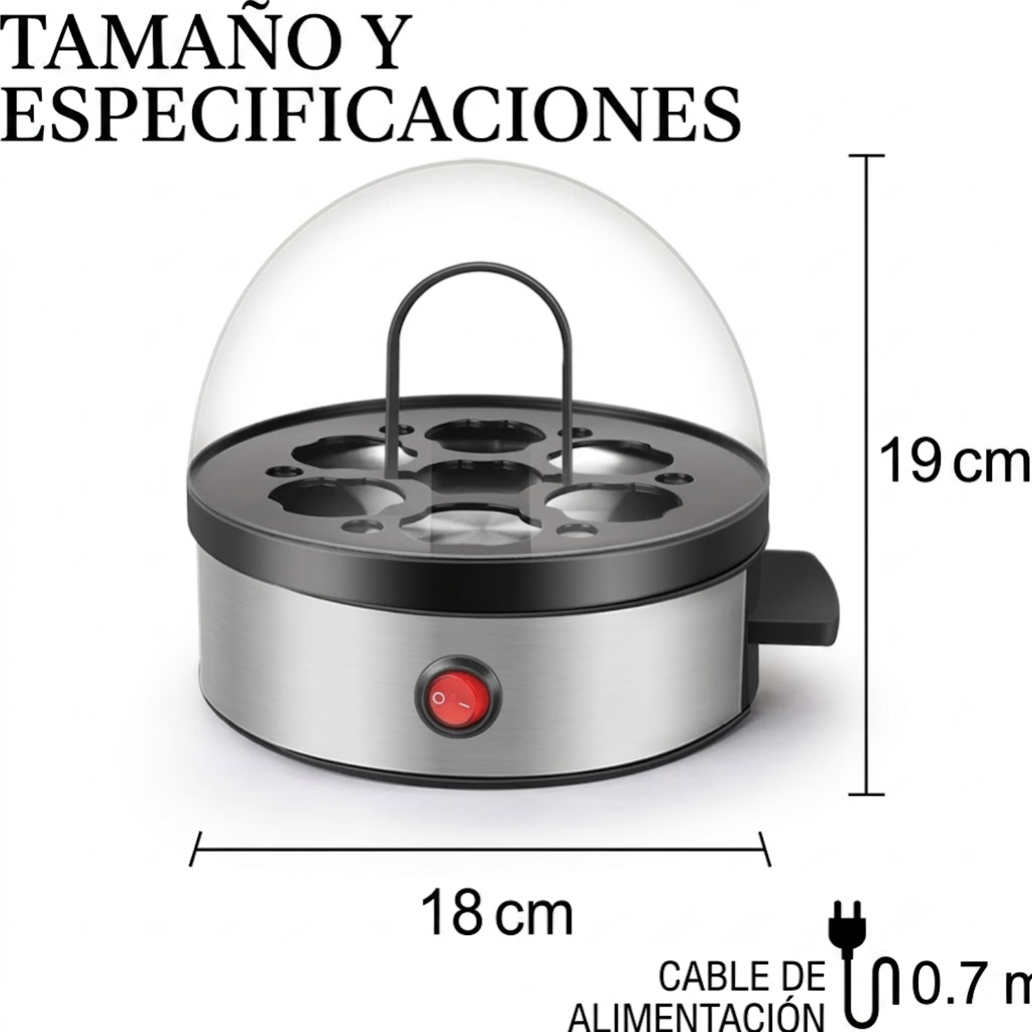 Hervidor Huevos Vapor Electrico Automático Huevos Tibios