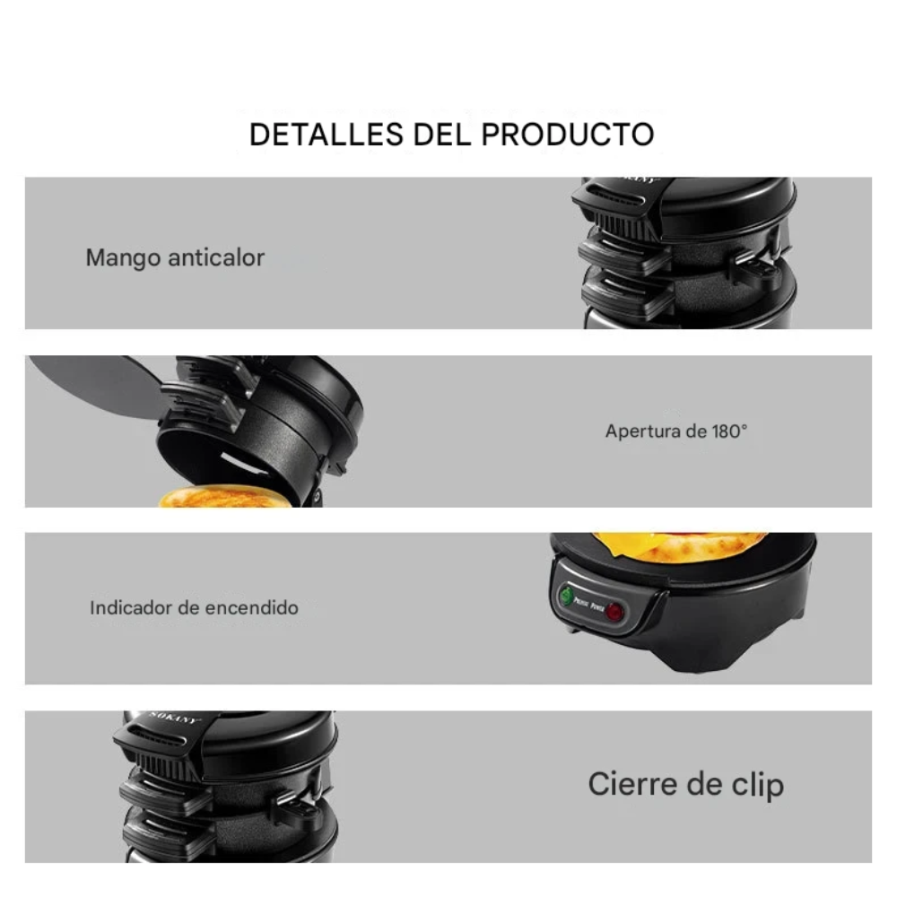 🍔Sandwichera Eléctrica 600W 110V-220V Antiadherente para Hamburguesas🔥