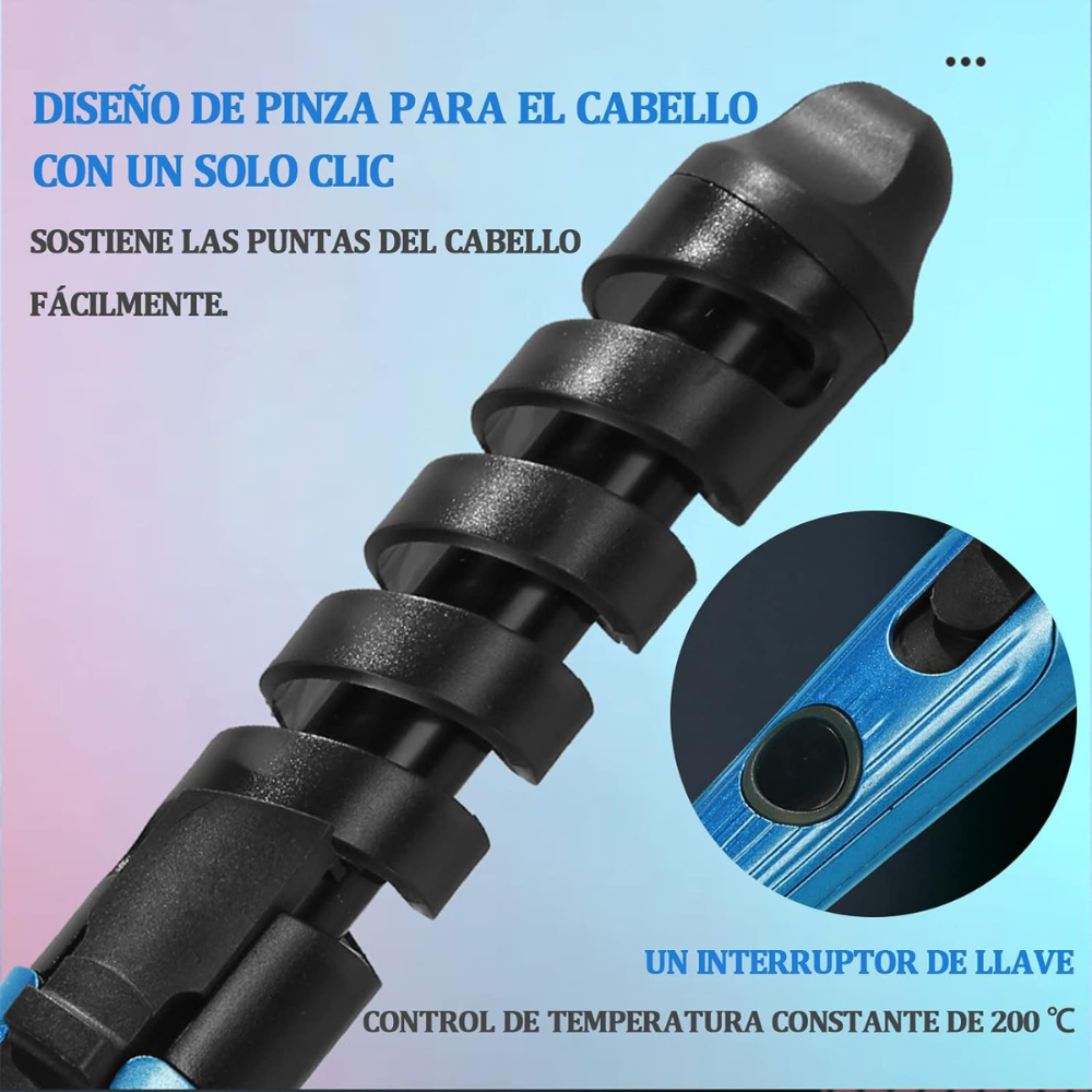 Combo Plancha, Rizador Y Peineta Nano Titanium Replica