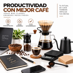 Set Cafetero Portátil Molinillo Manual Tetera Cuello Cisne Goteo 600ml