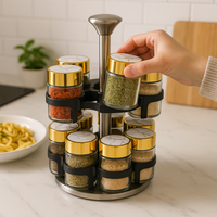 Thumbnail for 🧂Especiero Condimentero Premium Vidrio X12 Acero Inoxidable ❤️