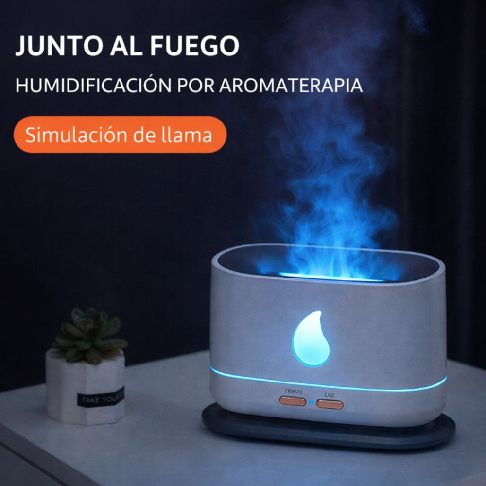 Humidificador Gotita A10 Llama Aroma Difusor Aceites Esencia Blanco 110v