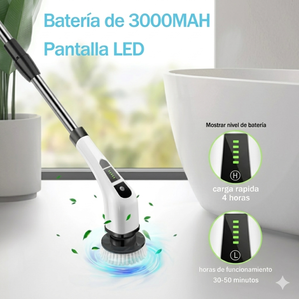 Cepillo Eléctrico Limpieza Baño Cocina Pisos Giratorio