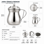 Jarra Olleta Chocolatera Botero Tapa Acero Inoxidable T304 Dos Litros